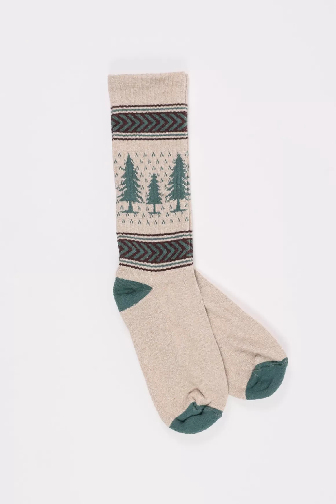 Recycled Cotton Jacquard Socks - Evergreen Pines>Wythe Best