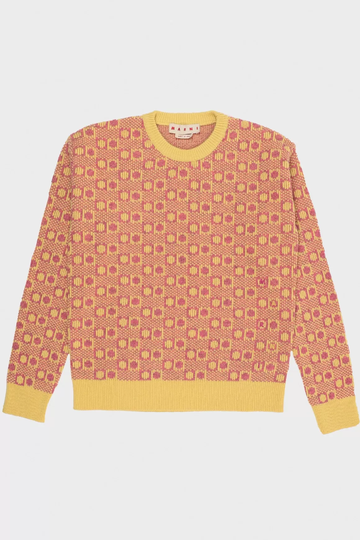 Shetland Wool Roundneck Sweater - Pink/Yellow>Marni Best Sale