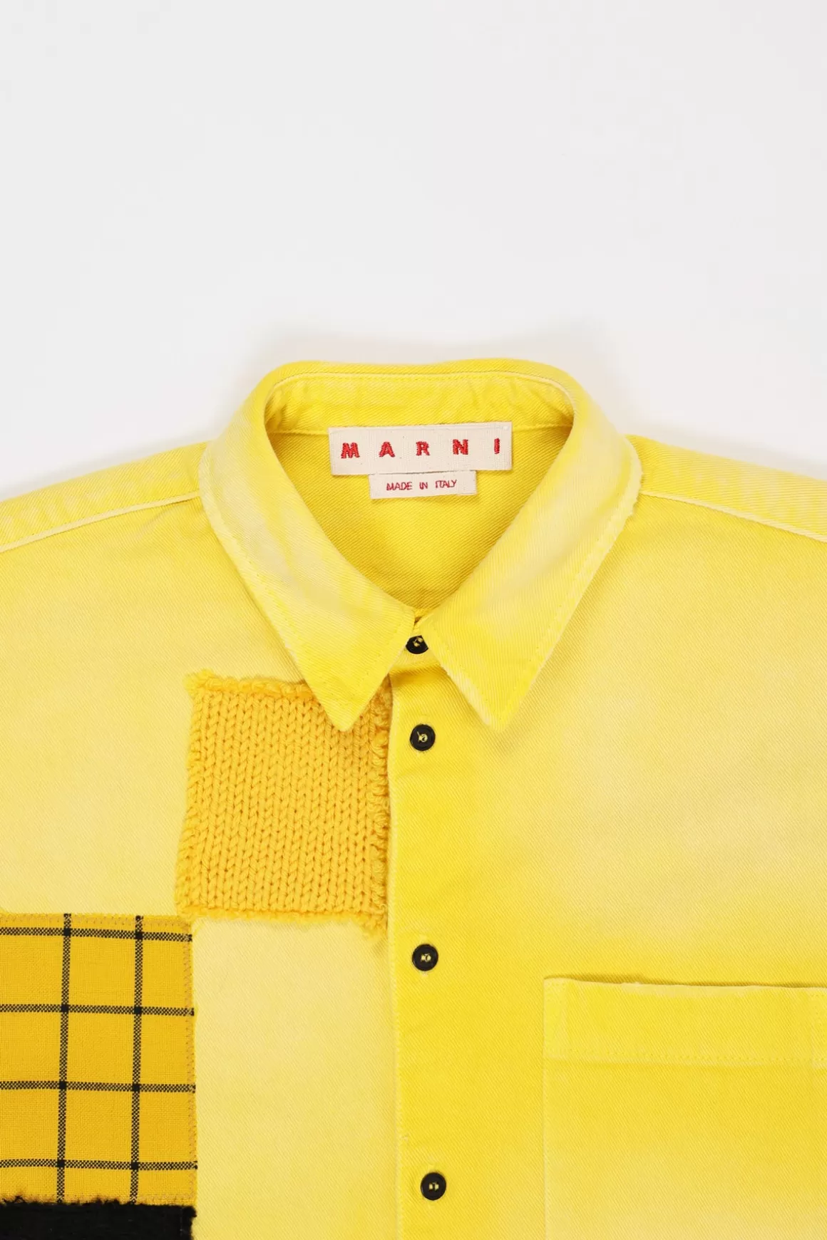 Shirt With Patterned Patches - Yellow>Marni Shop