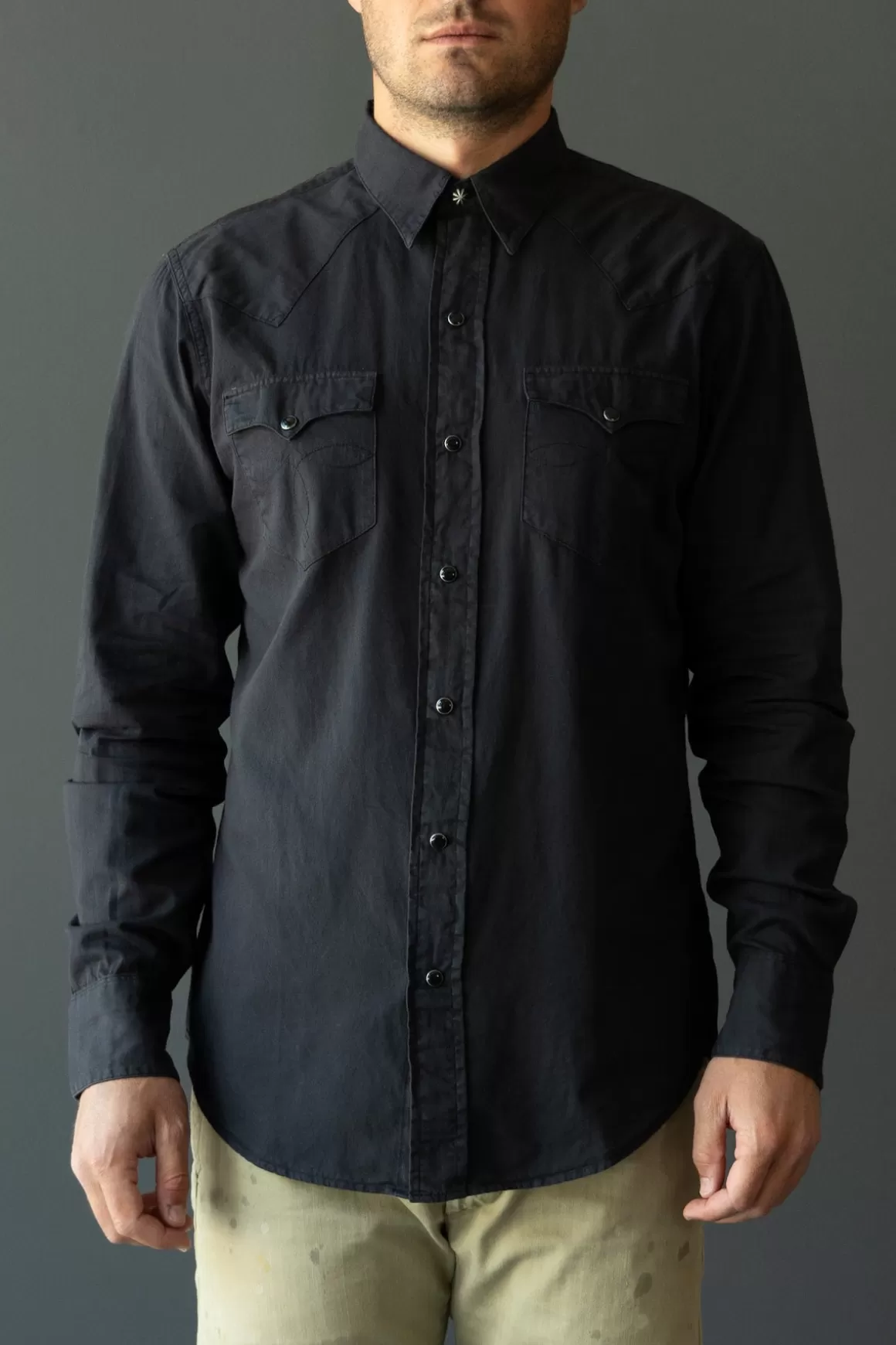 Slim Fit Twill Western Shirt - Polo Black>RRL Outlet