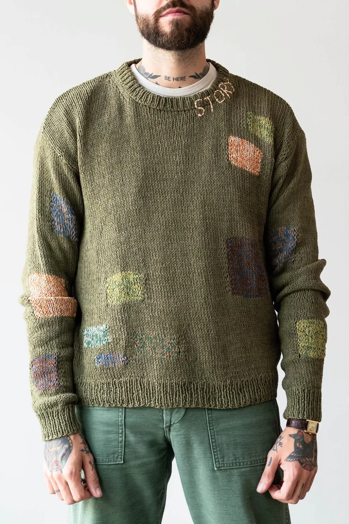 Spinning Jumper - Olive Darn Knit>Story Mfg. Flash Sale