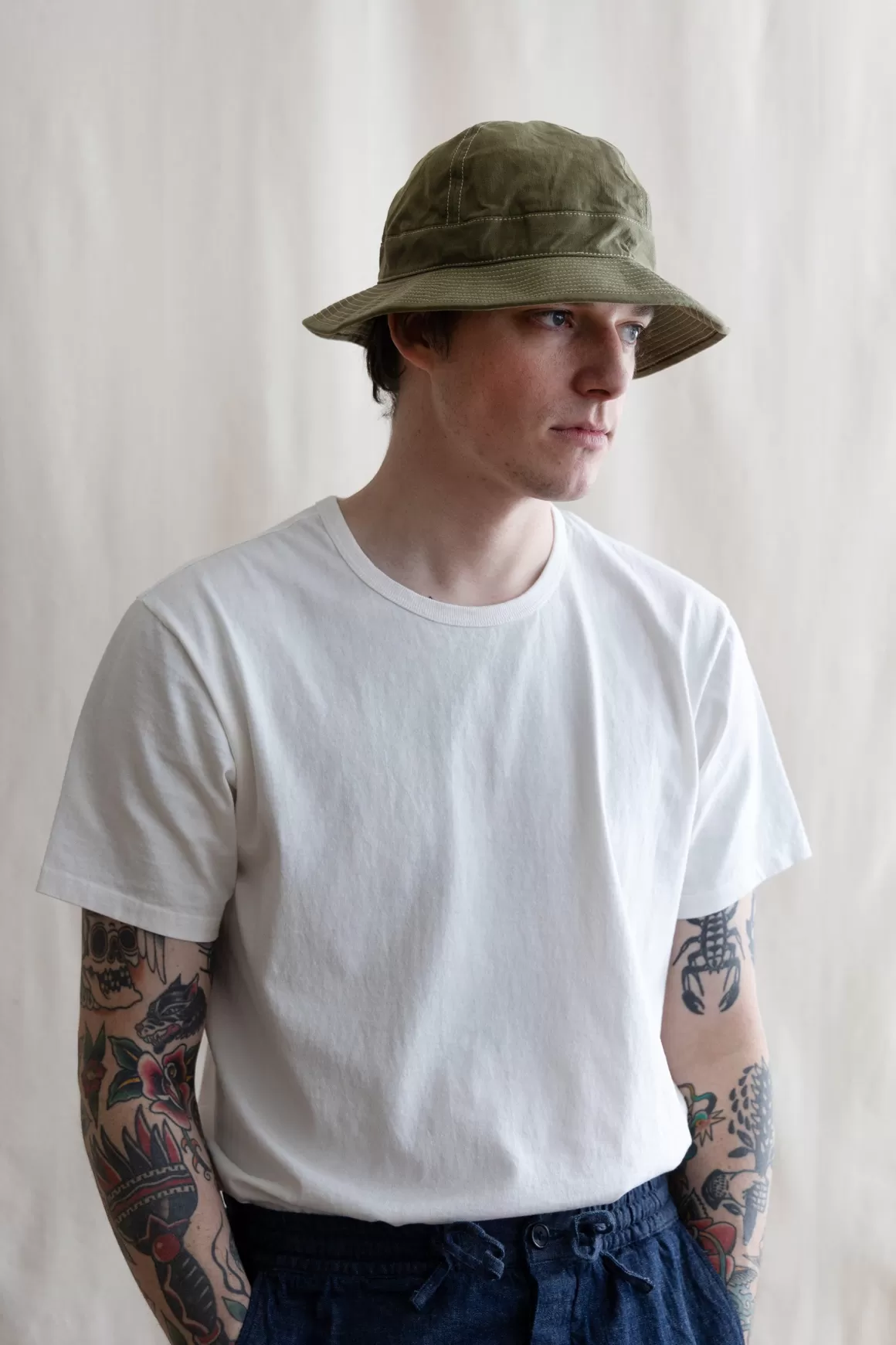 Us Navy Hat - Herringbone Green>orSlow Best