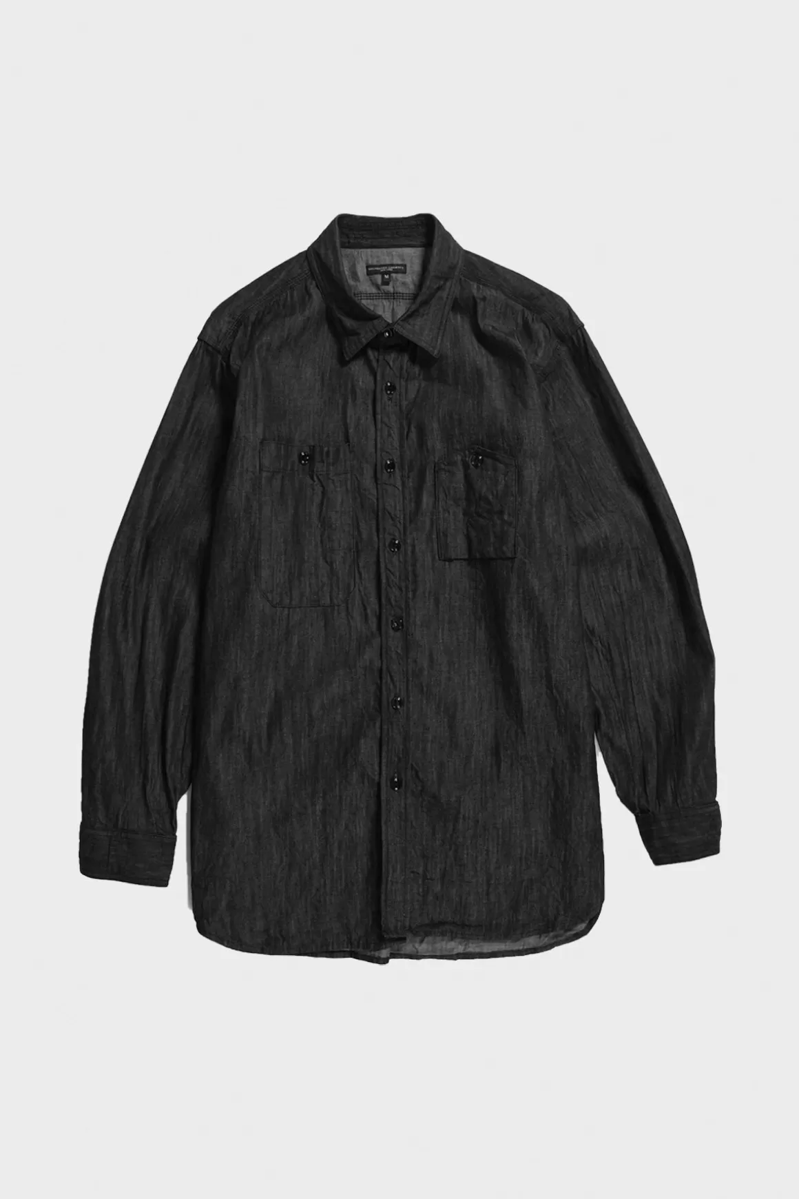 Work Shirt - Black Cotton Denim Shirting>Engineered Garments New