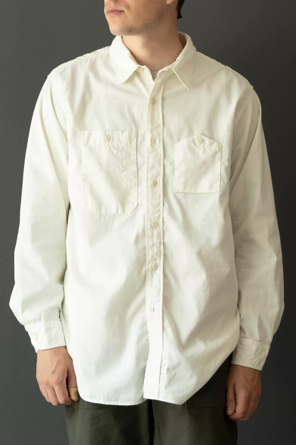 Work Shirt - Ivory Cotton Micro Sanded Twill>Engineered Garments Hot