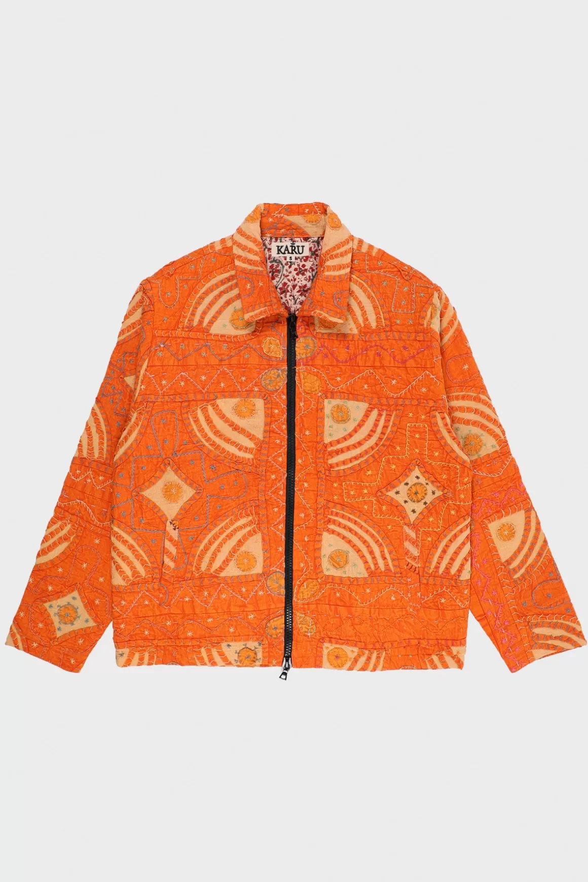 Zip Work Jacket - Rangoli Patchwork Quilt>Karu Research Flash Sale